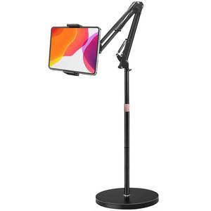 lot 43621 image: Awlbstruse Tablet Floor Stand, Overhead Bed Phone Stand with 8.8 lb Super Stable Base & AngleHeight Adjustable, Compatible with 4.5-13 iPhone, iPad Pro 12.9, Galaxy Tab, Kindle, Phones - Retail $50