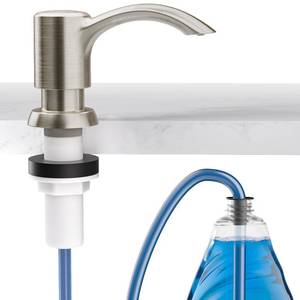 lot 43623 image: SAMODRA Built-in Kitchen Sink Soap Dispenser with Extension Tube Kit - Brushed Nickel Finish, Leak-Proof Design, No Top Refill Required (39 Tube) - Retail $25