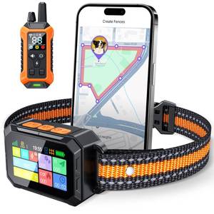 lot 43652 image: Meowant GPS Wireless Dog Fence &Training Collar with Remote, Free App, 82ft to 7000ft Electric Fence, Waterproof LCD Collar, 3 Training Modes, for Dogs Over 10Lbs, Outdoors - Retail $280