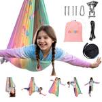 OUTREE Sensory Swing for Kids, Double Layer Therapy Hammock, Indoor Swing with 360° Swivel Hanger Kit and Adjustable Straps, Autism Sensory Product for Autism, ADHD (Unicorn Printed) - Retail: $40