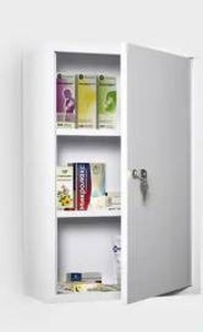 lot 11740 image: kleankin 15.75 in. W x 23.5 in. H Steel White Wall Surface Mount Medicine Cabinet without Mirror- Retail $125