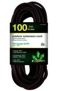 lot 11744 image: Go Green Power 100ft Outdoor Extension Cord, Black