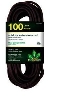 lot 11759 image: Go Green Power 100ft Outdoor Extension Cord, Black