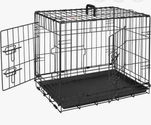 lot 11765 image: 36 x 17.5 Inch Pet Kennel Cat Dog Folding Crate Wire Metal Cage Wdivider