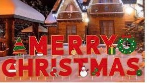 lot 11768 image: Fovths Giant 18 Inches Red Merry Christmas Large Letter Yard Sign