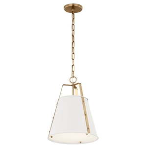 lot 11781 image: Kichler 52710 Etcher 13  Wide Pendant - White