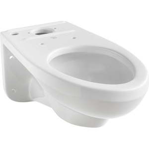 lot 11785 image: Proflo PF1705HEWH Wall Mounted Elongated Toilet Bowl Only - White