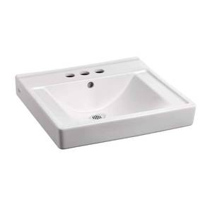 lot 11788 image: American Standard 9024004EC.020 Decorum with EverClean 18-14 in. Wall Hung Bathroom Sink in White- Retail $270