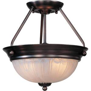lot 11791 image: Volume Lighting V7762 Marti 2 Light 13  Wide Semi-Flush Bowl Ceiling Fixture - Bronze