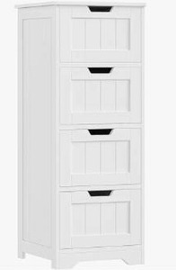 lot 11800 image: FOTOSOK Bathroom Storage Cabinet, Bathroom Cabinet with 4 Drawers