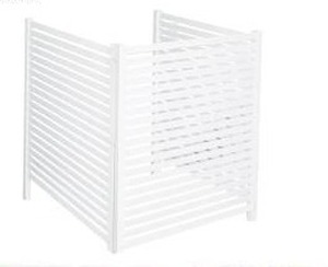 lot 11805 image: Air Conditioner Fence With Metal Stakes, White