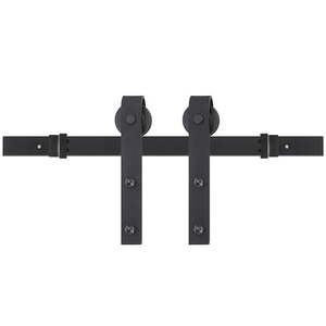 lot 11806 image: Miseno Mbdh0005x78 78-34  Bent Strap Barn Door Hardware Kit - Black