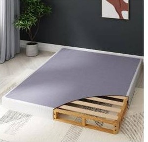 lot 11838 image: Zinus Edgar 4 Inch Bamboo Box Spring Mattress Foundation, Full Size