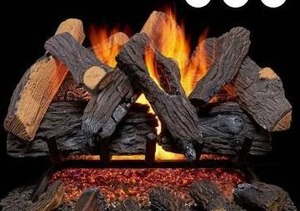 lot 11842 image: Duluth Forge 24 In. Vented Natural Gas Fireplace Log Set