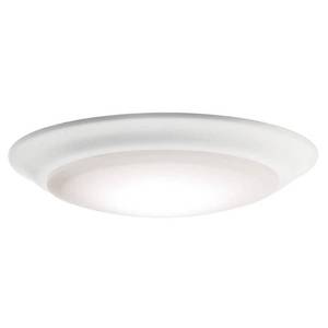 lot 11869 image: KICHLER Downlight Gen I 7.5 in. 3000K White Integrated LED Flush Mount Ceiling Light