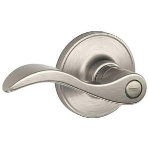 lot 11874 image: Dexter by Schlage J40SEV619 Seville Bed and Bath Lever  Satin Nickel