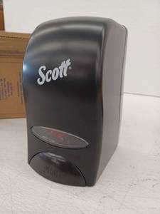 lot 11911 image: Scott Manual Soap Dispenser Black Wall Mount