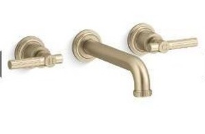 lot 11918 image: Kallista Central Park West Wall-Mount Sink Faucet with Lever Handles