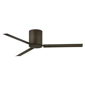 lot 11962 image: Hinkley Lighting 901058F Indy Flush 58in, 3 Blade, Smart Indoor  Outdoor Ceiling Fan