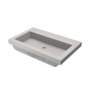 lot 11966 image: Native Trails Nsl3019-X Nativestone 30in Rectangular Concrete Drop In Bathroom Sink - Wood