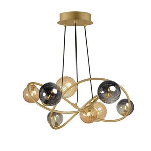 lot 11975 image: ET2 Lighting - Planetary - 24W 8 LED Chandelier-12.75 Inches Tall and 33.75