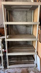 lot 59150 image: Plastic Shelving Units  Lot of 7 (4-Tier) - Retail $175