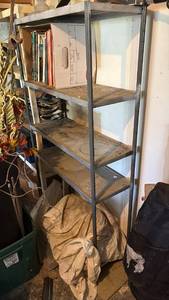 lot 59161 image: Metal Frame Utility Shelving Unit with 5 Tiers - Retail $40