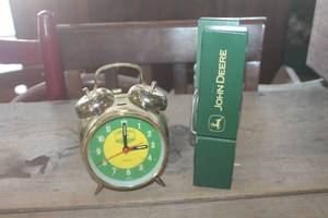 lot 4346 image: Large John Deere Paper Clip & Clock
