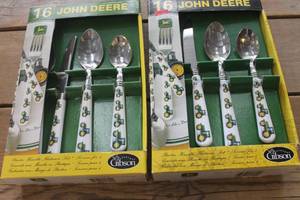lot 4360 image: 2 John Deere Silverware Sets 16 pcs. Per Box