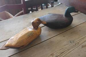 lot 4379 image: Primitive Wood Carved Ducks