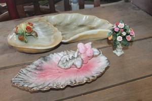 lot 4413 image: Vtg. Dresser Trinket Glass Trays & More