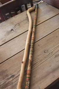 lot 4422 image: 2 Wood Canes, 1 is carved