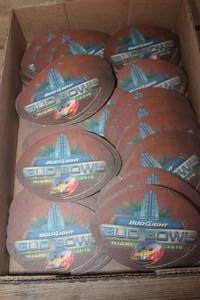 lot 4435 image: Large Flat of Bud Light Bud Bowl Coasters