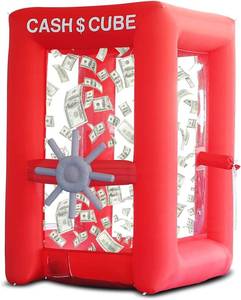 lot 152003 image: Retails for $235 SAYOK Inflatable Cash Cube Stand Inflatable Money Gripper for Commercial Advertising Events Promotion (No Blower Included) (Red, 5.9ft x 5.9ft x 8.2ft)
