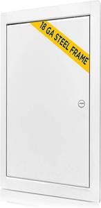 lot 152004 image: BOZZON Access Panel for Drywall 14 x 29 inch   Metal Door with Screwdriver Latch, 18 GA Steel Frame, Wall Hole Cover, Plumbing Access Door, White