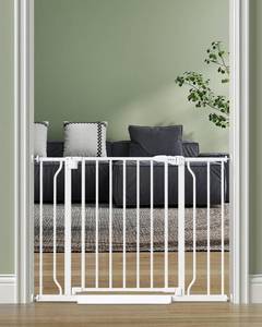 lot 152006 image: Baby Gate No Drilling, 29-40 Auto Close Dog Gate Indoor for Doorways & Stairs, Pressure Mounted Adjustable Pet Gate, Easy Walk Through Child Gate for Children & Pets Stroller Friendly, White
