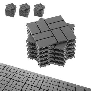 lot 152009 image: Retails for $112 Interlocking Deck Tiles, EchoDeck Patio Deck Tiles, 44 Pack Deck Tiles Interlocking Outdoor All Weather, 12x12, 8 Slat, 44 Sq. Ft, Highly Durable, Stylish, Non-Slip, Faster-Drying, Dark Grey