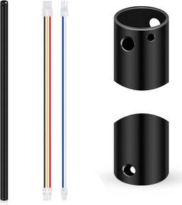 lot 152018 image: VIHOSE 36 Inch Ceiling Fan Downrod with Extension Cord 3 ft Black Downrod for Ceiling Fan 1 Inch Outside Diameter Not Threaded Suitable for a Wide Range of Fans