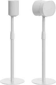 lot 152022 image: PEGZONE Speaker Stands Pair for Sonos Era 100 and Era 300, Height-Adjustable from 26.9-42, Cable Management, 11lbs Capacity, White