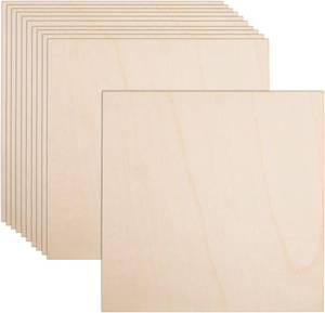 lot 152029 image: 12 Pack Basswood Sheets for Crafts-16 x 16 x 18 Inch- 3mm Thick Plywood Sheets with Smooth Surfaces-Unfinished Squares Wood Boards for Laser Cutting, Wood Burning, Architectural Models, Staining