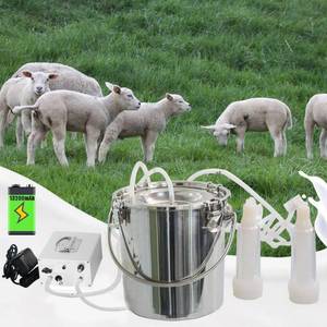 lot 152030 image: Retails for $126 3L Goat Milking Machine,13200mAh Rechargeable Battery & Adjustable Suction Pulsation Vacuum Electric Milker,Portable Automatic Breast Pump with 2 Teat Cups Stainless Steel Bucket for Goats