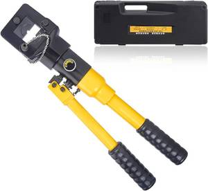 lot 152035 image: Retails for $190 16 Ton Hydraulic Cable Lug Crimper Pliers 6 AWG to 800 MCM Hand Operated Hydraulic Crimping Tool Kit Wire Terminal Lug Battery Crimping Crimper with 12 Dies