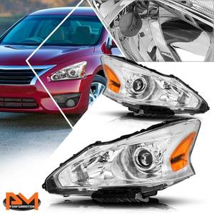 lot 152044 image: Retails for $108 PM PERFORMOTOR Projector Headlight Assembly Compatible with Altima 13-15  Headlamps with Chrome Housing Amber Corner