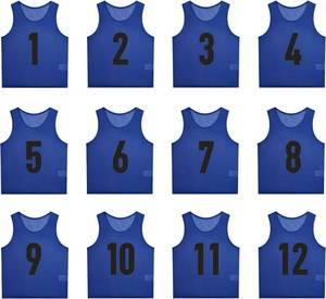 lot 251493 image: 12 Pack 1-12  Numbered PinniesScrimmage VestTeam Practice Jerseys for Basketball, Soccer, Football