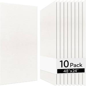 lot 251503 image: Retails for $140 Olanglab Acoustic Wall Panels 8 Pack, 48 x 24 per Acoustic Panels Sound Absorbing, Sound Panels for Home Studio and Office, Plain White