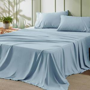 lot 351630 image: Bedsure Full Size Bed Sheets - 2 Pieces Soft Full Sheet Set - Breathable & Cooling - Hotel Luxury - Easy Care Polyester Microfiber Bedding for Women, Men, Light Blue