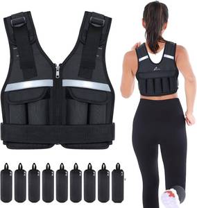lot 351636 image: Sportneer Adjustable Weighted Vest Weights 2-18 lbs2-42 lbs Washable Weight Vest for Walking 16 In 1 Fast Adjust Rucking Vest for Women and Men Home Gym Running Jogging Strength Training Vests