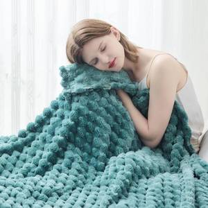 lot 351641 image: NEWCOSPLAY Super Soft Throw Blanket Light Teal Premium Silky Flannel Fleece 3D Clouds Stylish Jacquard Lightweight Bed Blanket All Season Use 350GSM (Light Teal, Throw(50x60))