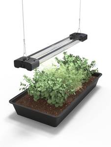 lot 351658 image: DYMOND BoostGro LED Seed Starter Grow Light Full Spectrum Linkable 5000k Daylight  660nm Red  450nm Blue Indoor Plant Lighting Fixture (2 FT, Black)