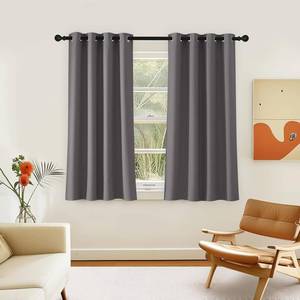 lot 452024 image: NICETOWN Grey Blackout Curtain 46 inches Long, Grommet Room Darkening Thermal Insulated Sound Reducing Solid Window Treatment for BedroomKids Room, 1 Panel, W46 x L46